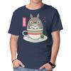 Unisex Crew Neck T-Shirt Totoro Coffee Graphic Short Sleeve Casual Tee