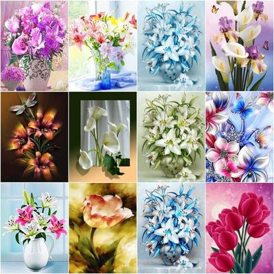 5D DIY Diamant Malerei Blume Diamant Stickerei Rose Volle Runde Mosaik Bild Strass Kreuz Stich Landschaft Wand Dekor