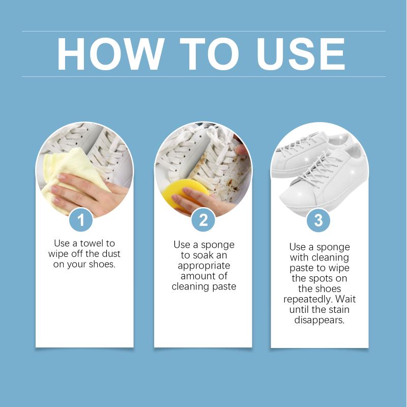 No Wash Shoe Cleaning Cream for White Trainers Yellow Stain and Dirt Remover MultiFunctional for Fast Cleaning