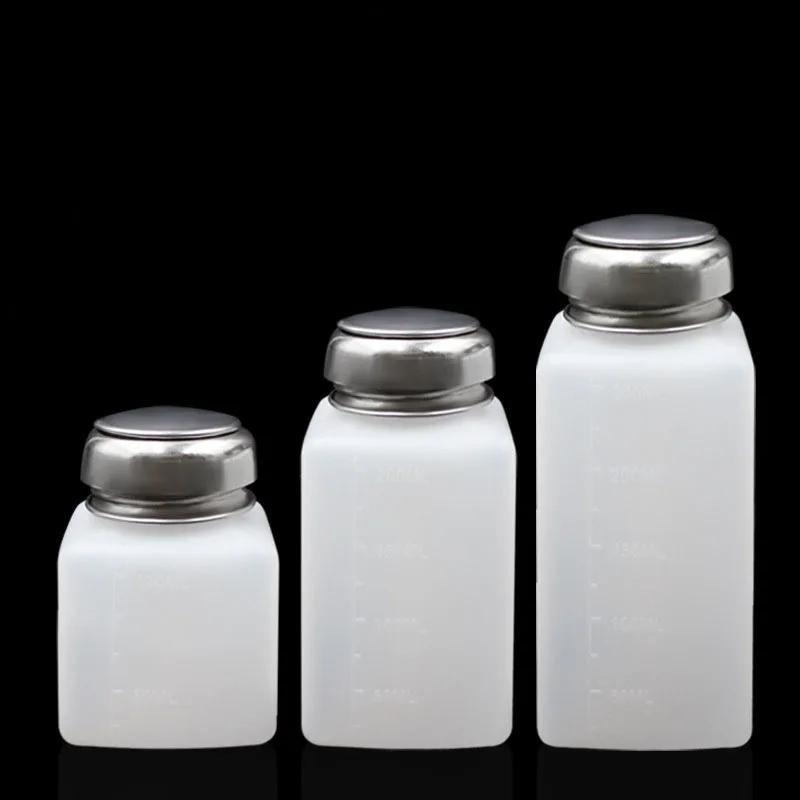 100-250ML Bottiglia Vuota con Pompa Liquido Alcolico Pressa Rimuovi Smalto Detergente Bottiglia Ricaricabile Dispenser Contenitore Manicure