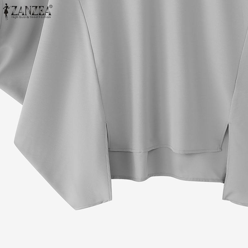 ZANZEA Women Casual Round Neck Batwing Loose Half Sleeve Blouse