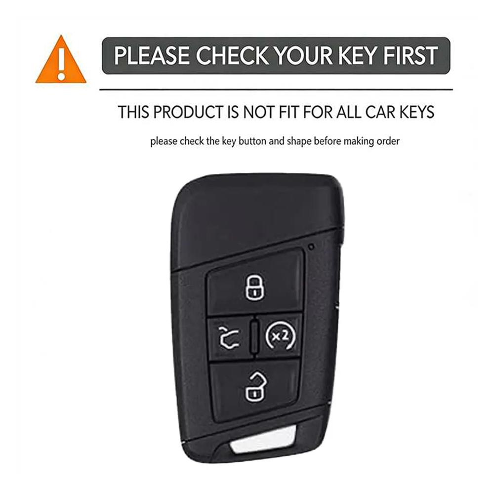 4 Buttons Silicone Key Fob Cover Fit for Volkswagen VW Atlas Tiguan Golf Alltrack SportWagen R Polo E-Golf Folding Flip Key Fob