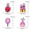 10 Stück Neue Cartoon-Serie Aufbügelbare Stickpatches für Kleidung Jacken Prinzessinnenschloss Thermoadhäsive Patches Aufnäher