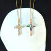 Xiyin Zircon Cross Necklace Women'S Light Luxury Personality Versatile Bright Pendant Collarbone Chain Accessories