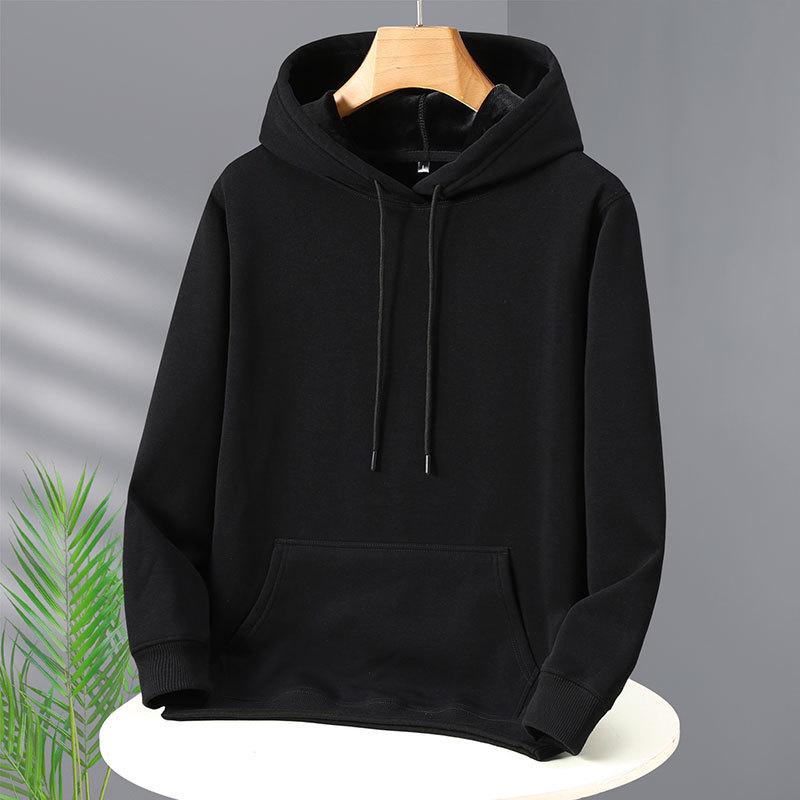 

2026 Autumn/Winter Unisex Fleece-Lined Hooded Sweatshirt: Youth Fashion Trend, Solid Color, Versatile, Thickened Design. M ~110lbs