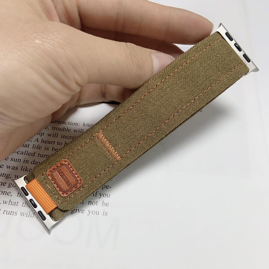 Nylon Band for Apple Watch Strap 49mm 45mm 41mm 44mm 40mm 46mm 42mm Denim Canvas Belt iWatch Series Ultra 11 10 9 8 7 6 5 4 SE 3