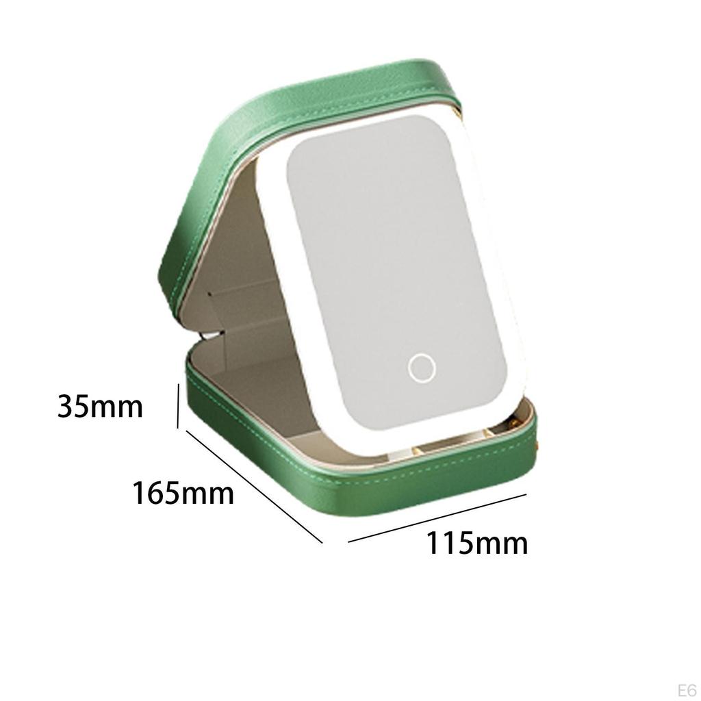 Kosmetický cestovní kufřík s LED zrcátkem a 3 nastavitelnými úrovněmi jasu, kosmetická taška, přenosný, na make-up