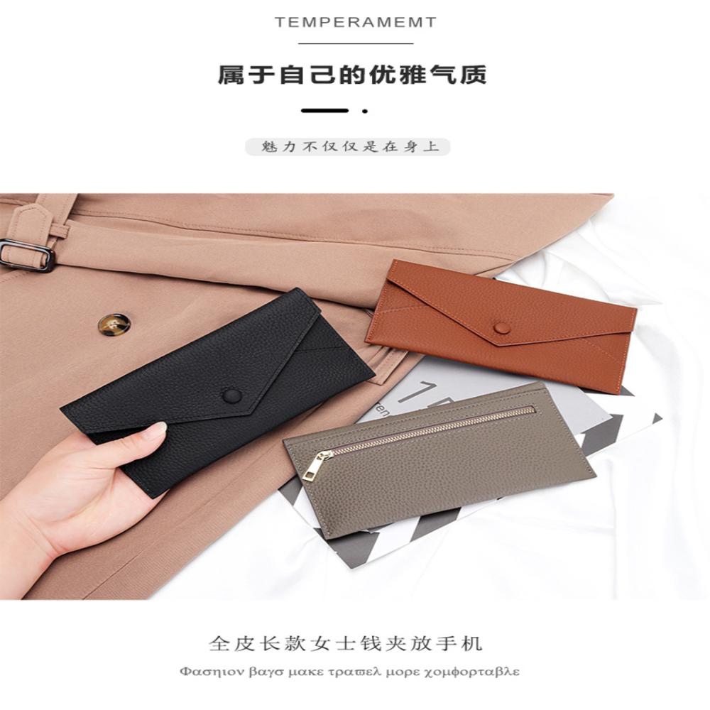 Women'S Leather Wallet Delicate 2-In-1 Purse Long Bifold Wallet Multi-Purpose Smartphone Wallet For Shopping Casual Outfits