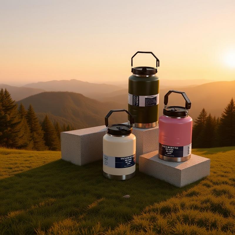 50oz/67oz Large Capacity Double-Wall Vacuum Insulated Stainless Steel Water Bottle Leakproof Thermal Cup with Straw Lid & Handle