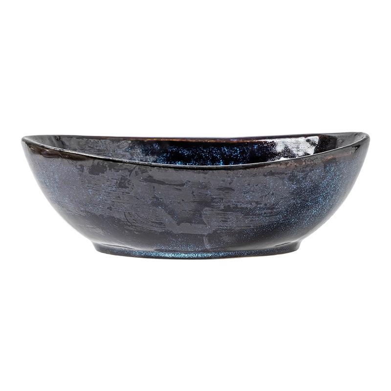 Creative Ingot Bowl Ceramic Household Retro Salad Bowl Household High Value Dish Bowl Noodle Bowl Restaurant Soup Bowl Bowl