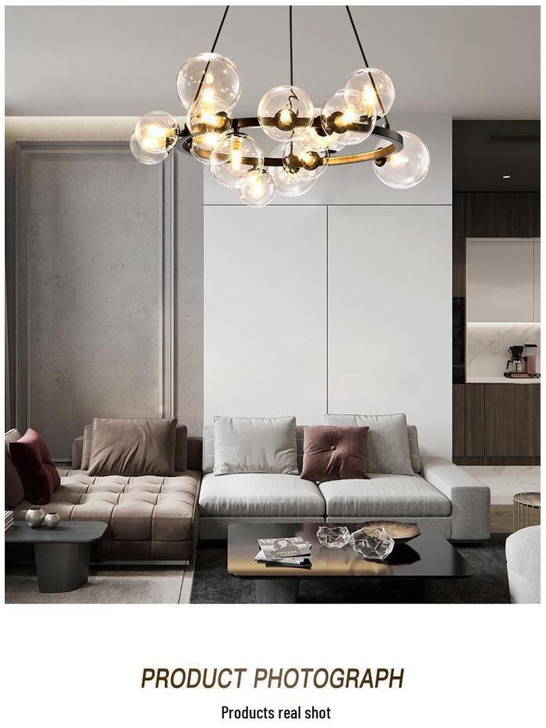 Nordic Modern Minimalist Magic Bean Art Glass Chandelier for Restaurant, Bedroom, or Showroom