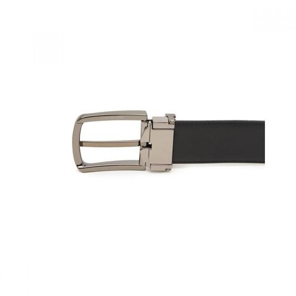 Daks Black Leather Buckle Dd Logo Belt Dbbe2e045bk