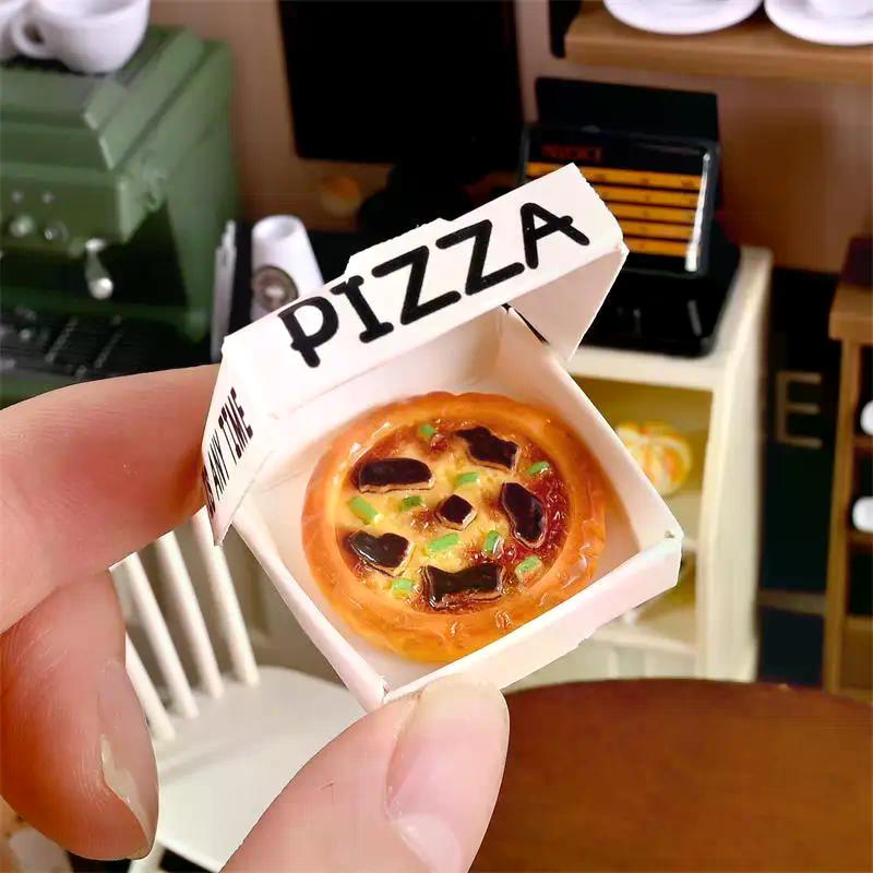 10 PCS Cute Dollhouse Miniature Simulated Kitchen Food Toy Pizza Model Home Decor Kid Play Toy Micro Landscape Ornaments Gifts
