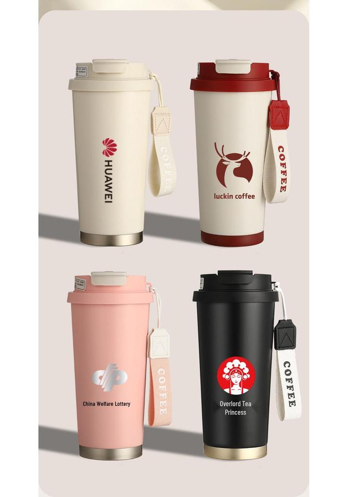Liljeblomma 316 Rostfritt Stål Isolerad Kaffetermos med Sugrör och Anpassad Logotyp