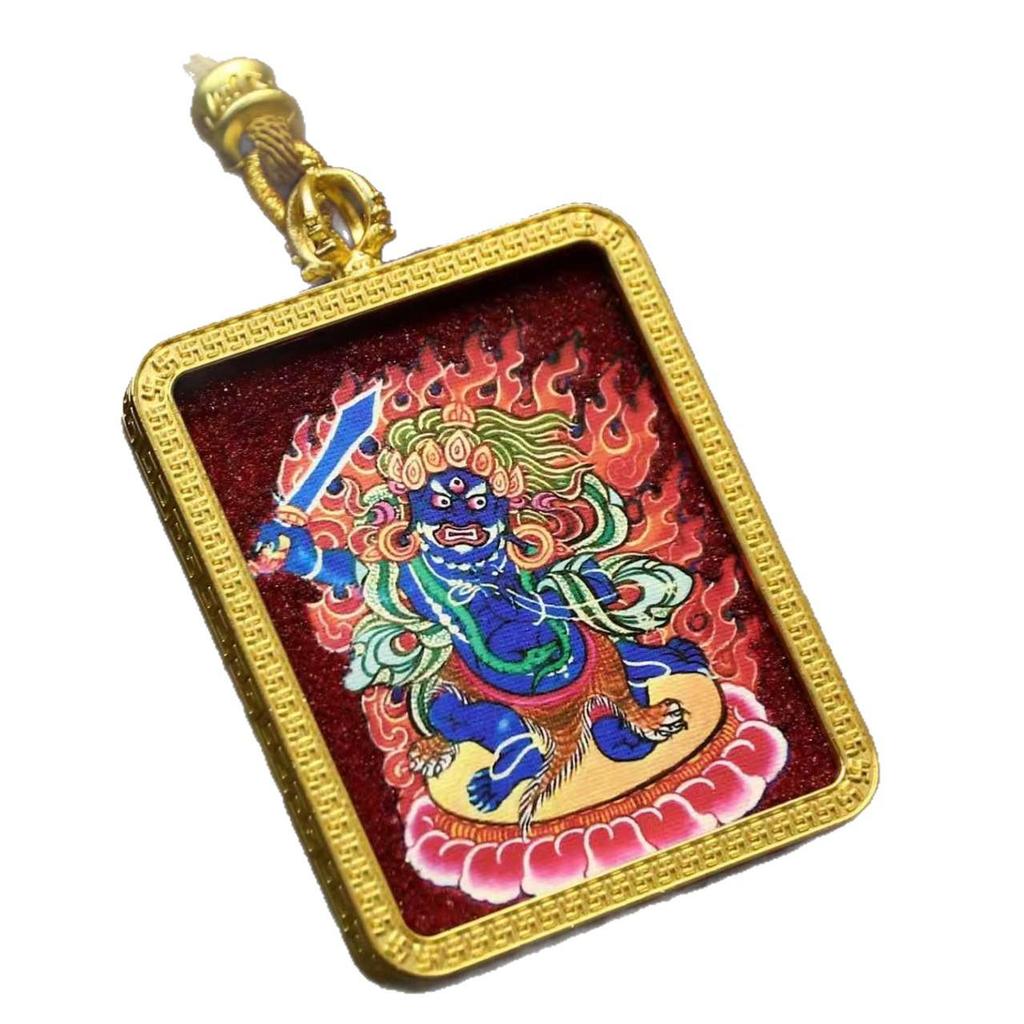 Tibetan Hand-painted Thangka: Mineral Pigment Zodiac & Eight Guardian Deities