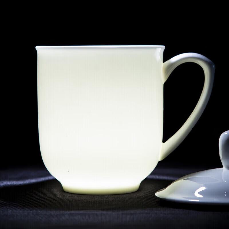 White Ceramic Lidded Office Mug