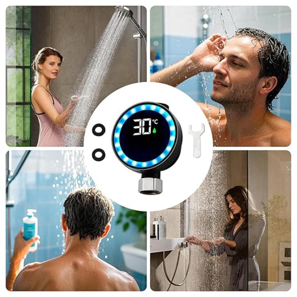 Shower LED Water Thermometer with Temperature Display for Household Water Temperature Gauge Sensing Shower Accessories
