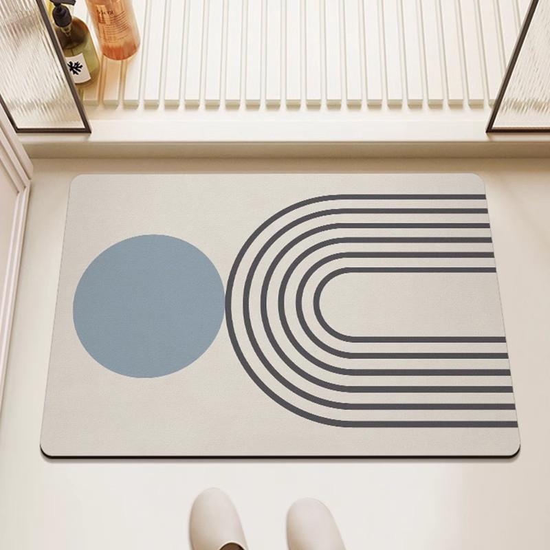 Bathroom Floor Mat, Water Absorbent and Anti Slip Soft Diatomaceous Earth Floor Mat, Toilet Foot Mat