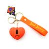 Silicone Soft Rubber 3D Rabbit Bad Bunny Keychain Heart Pendant Jewelry Fashion Halloween Pumpkin Christmas Key Pendant Gifts