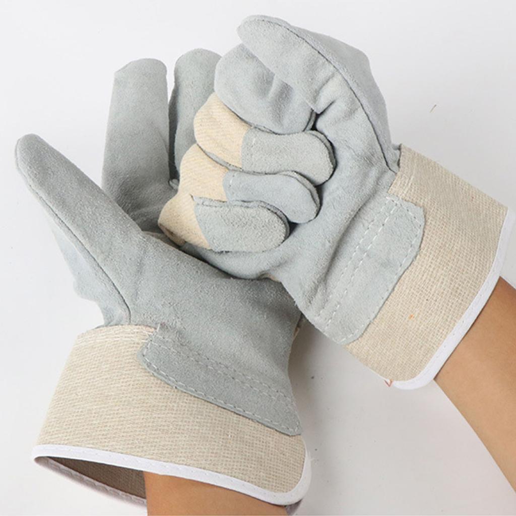Welder Gloves Non Slip Heat Resistant Fireproof Abrasion Resistant Cowhide Welder Gloves for Welding Hardware Processing