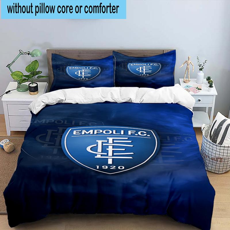 3PCS Football Empoli Crest Bedding Set,Including 1pc Duvet Cover And 2pcs Pillowcases Perfect for Bedroom, Dormitory, Fan Christmas gift