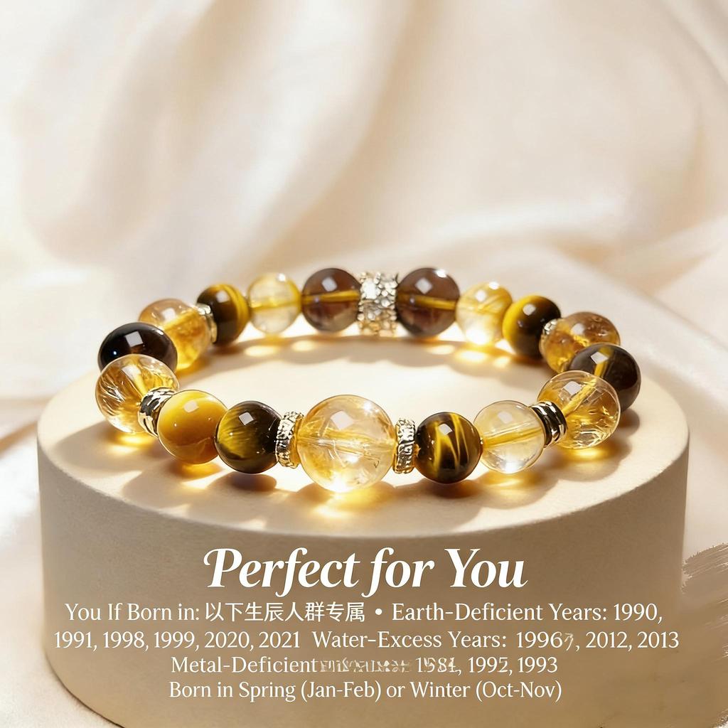 Yellow Tiger's Eye Tower-Shaped Bracelet – Wealth & Career Success-Traditional Chinese Culture Jewelry