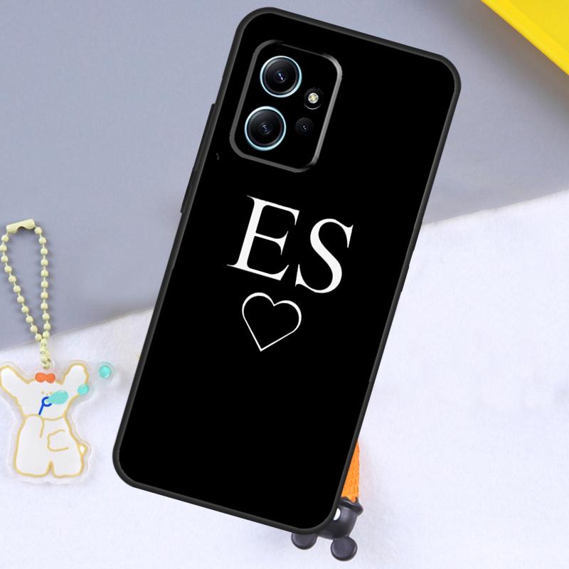 PERSONALISED INITIALS Name BLACK For Xiaomi Redmi Note 12 11 10 9 Pro 9S 10S 11S 12S Phone Case For Redmi 12 9C 10C 12C 13C