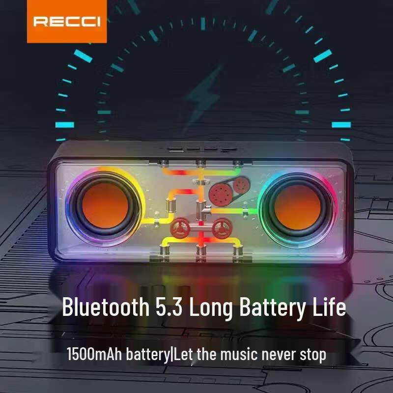 Recci RSK-W38 Stereo Bluetooth Speaker with RGB Lights CN Plug (adapter Included)