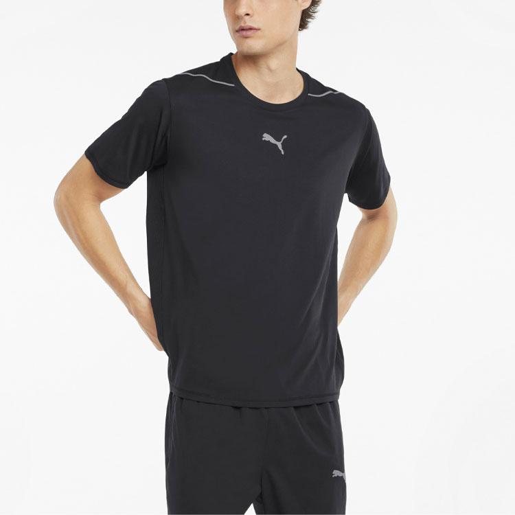 Puma Outdoor Running Round Neck Short Sleeve T-Shirt Men Tops Black 520851-01