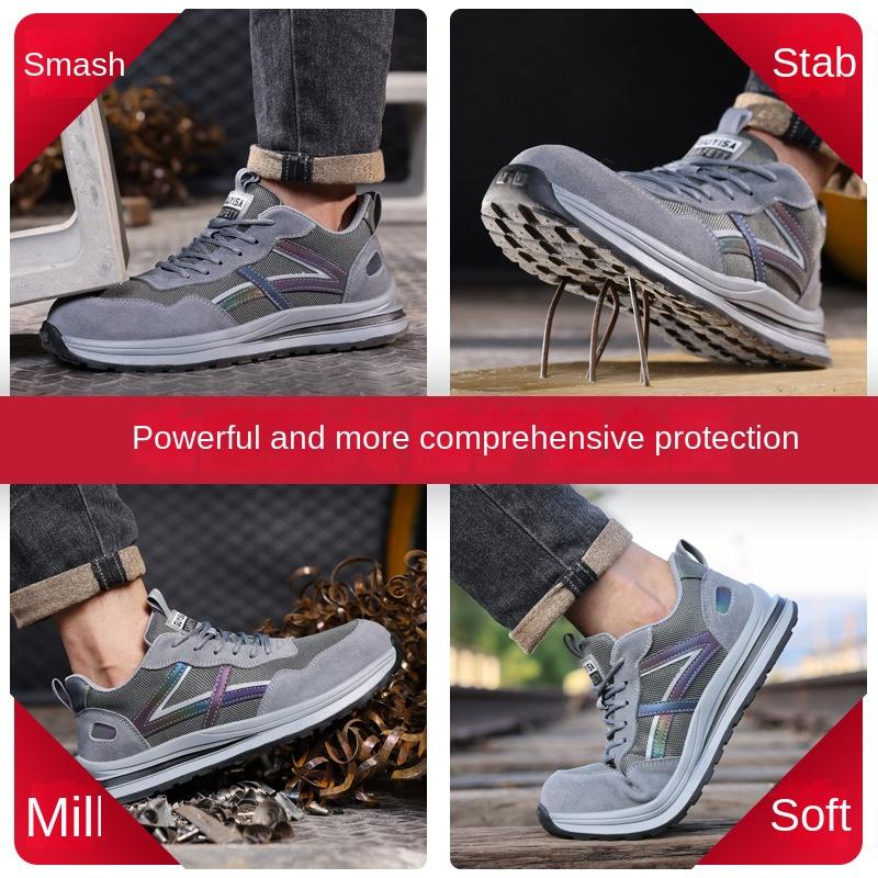 Labor Insurance Shoes Men's Steel Bag Head Non-slip and Wear-resistant Shoes, Anti-smashing and Anti-piercing Comfortable Work Shoes