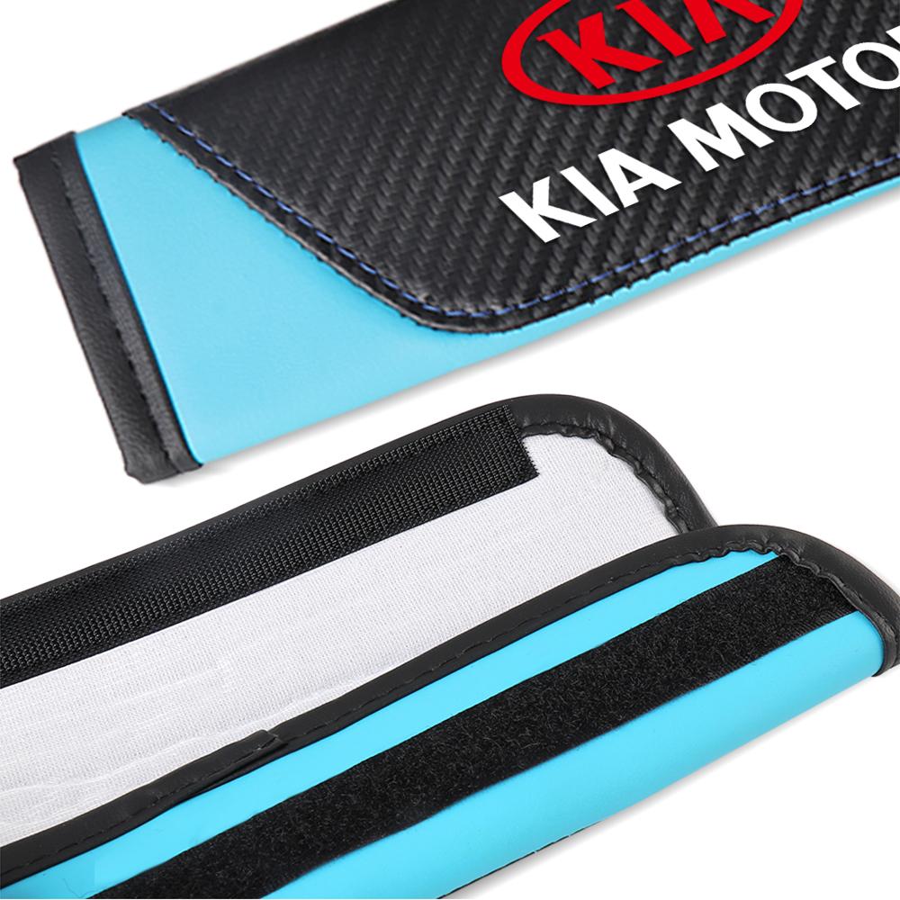 2026 Hot Car Sticker 2pcs Seat Belt Covers Car Safety Belt Cover Car Accessories For KIA KN Rio Ceed Sportage Cerato Soul Sorent