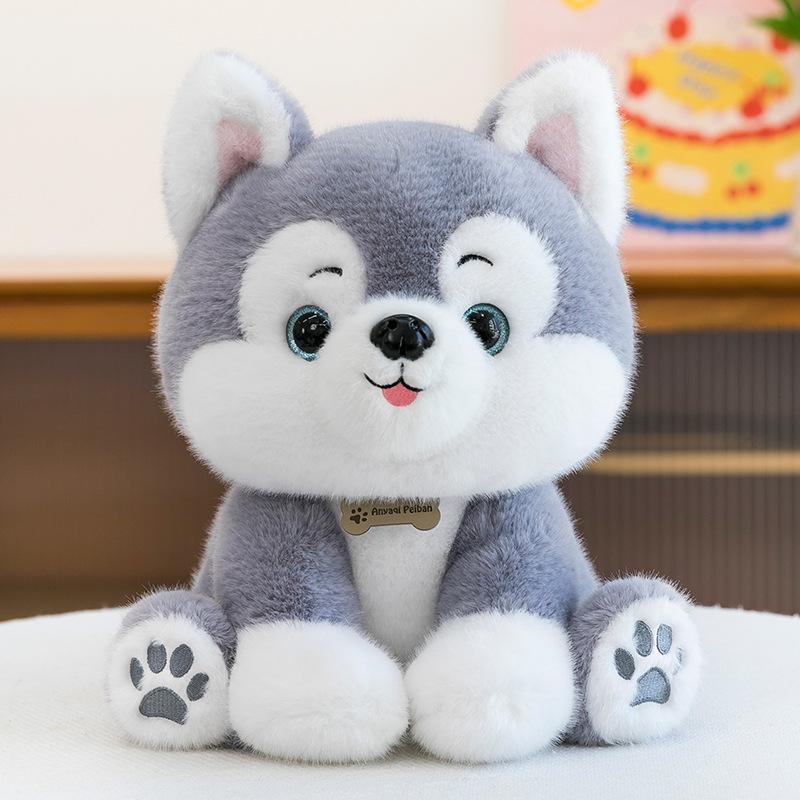 New Simulation Seat Husky Plush Toy Cute Pet Dog Home Decoration Children's Birthday Gift Doll Exchange