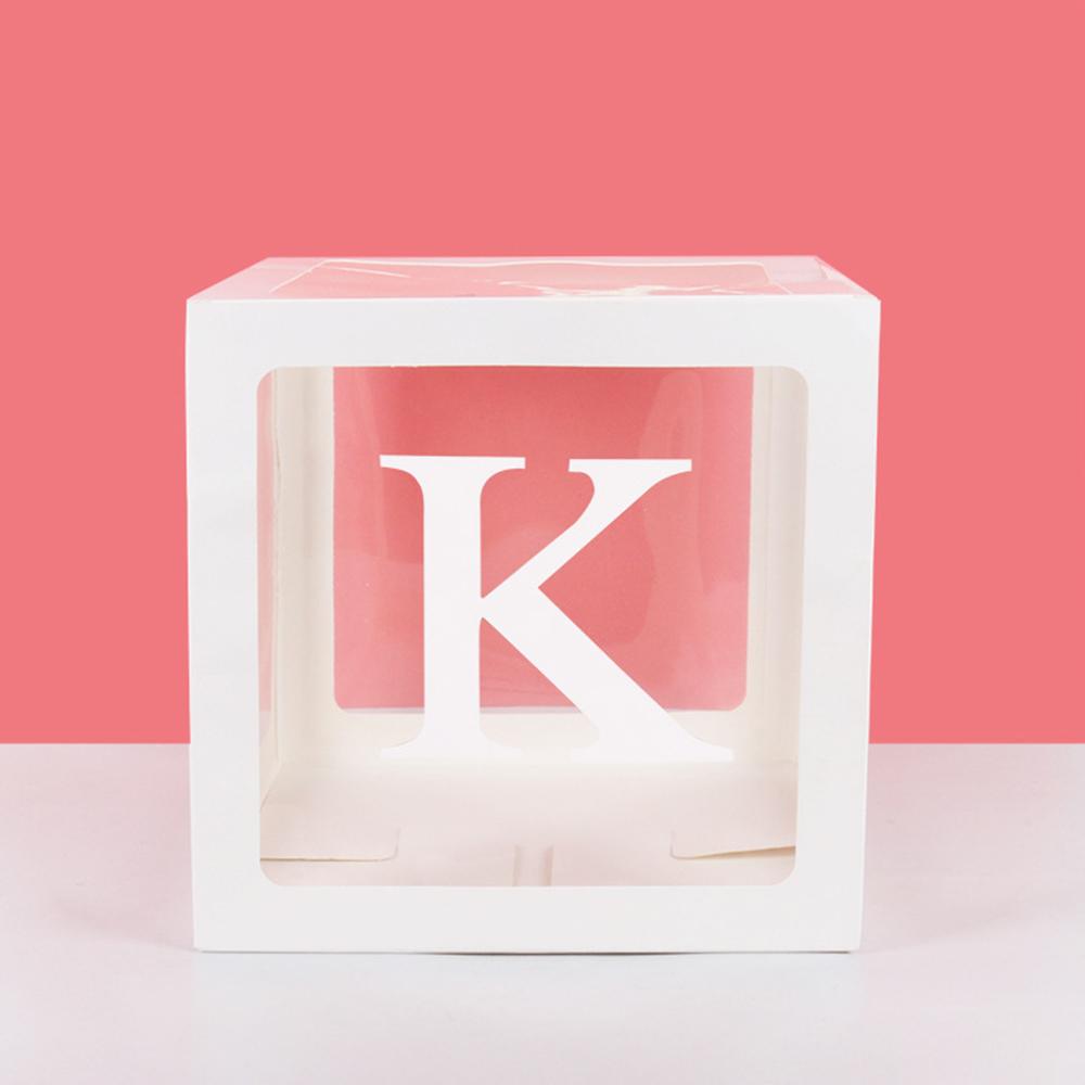 Runtow 1pc 25cm Transparent Letter Box ,Birthday Wedding Custom Name Balloon Box ,1st Birthday Party Decorations, Baby Shower