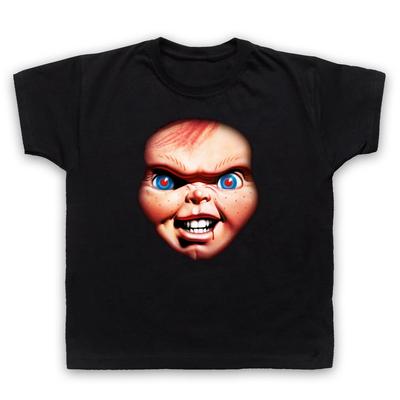 Chucky Childs Retro Play Horror Face Doll Childrens Kids T-shirt All Cols