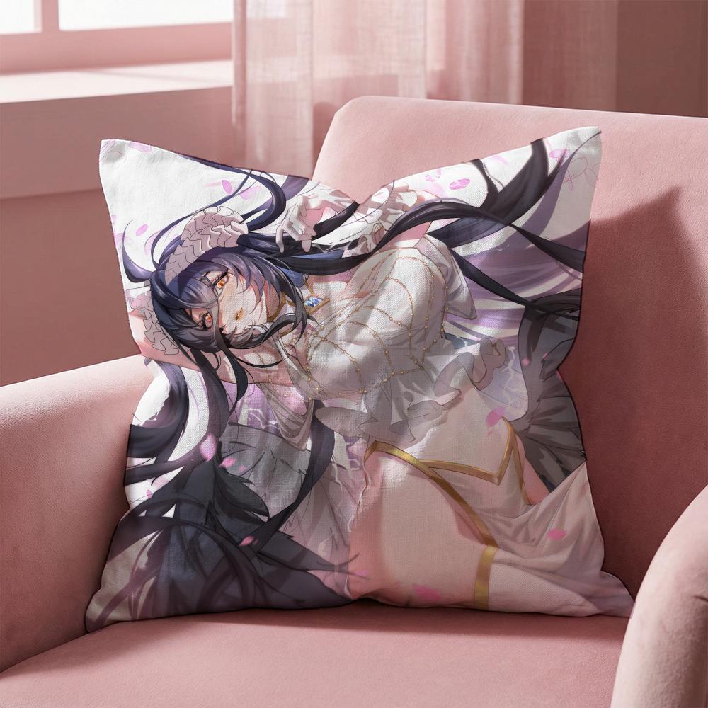 OVERLORD Albedo Anime Cushion Cover Multi-Scene Pillow Cover for Home & Car - Reversible, Soft & Durable for Daily Use