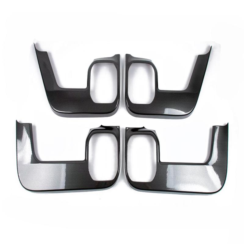 For BYD Leopard 8 FangChengBao 8 2024 2025 ABS Carbon Fiber Car Door Anti-kick Plate Auto Door Panel Full-cover Protective Pad ABS carbonfiber