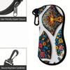 2D-Vintage Floral Tree Pattern Zipper Sunglasses Case, Protective Eyewear Container with Magnetic Closure, Portable Travel Spectacle Organizer for Wom