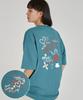 ASTRAL PROJECTION Back Astral Graffiti Round Neck 15-Count Cotton Short Sleeve T-Shirt_Blue Green