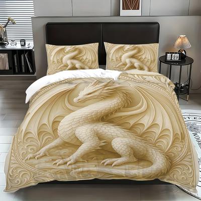 Dragon Pattern Duvet Cover Set 3Pcs Digital Printed Bedding Set Pillowcases Queen King Size Double Bed Set Home Luxury Bed Linen