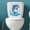 Süßer Cartoon Blauer Delfin Toilettendeckel Aufkleber Wasserdicht Selbstklebend Für Badezimmer Heimdekoration Einfach Anbringen Entfernen