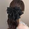 Gypsophila Starry Rhinestone Headwear: Mesh Bow Ponytail Hair Clip for Women