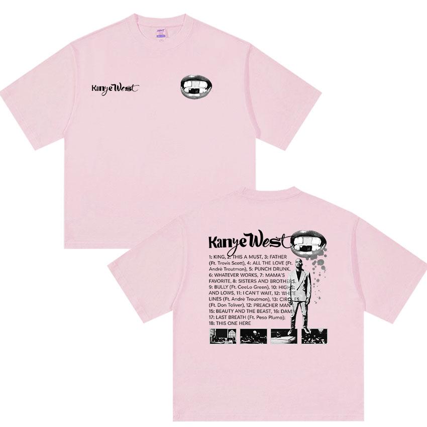 Rapper Kanye West Tour Album Graphic Tshirts UNISEX Vintage Fashion Oversized Cotton YK Tshirt Hip Hop Street Clothing Top