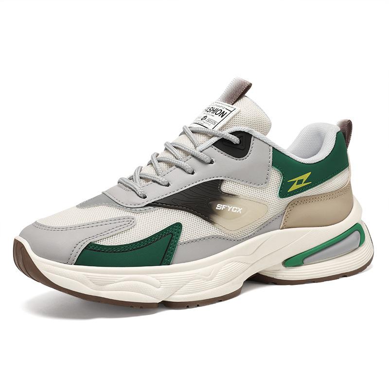

Men s shoes autumn mesh breathable thick-soled wear-resistant sports shoes men s teenagers outdoor casual running dad trendy shoes 44