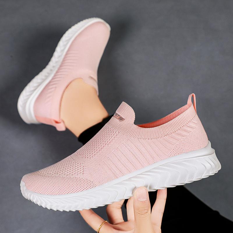 Plus Size Shoes for Women Summer Fashion Breathable Comfortable Slip on Mesh Shoes Non-slip Platform Sneakers Women 36-41