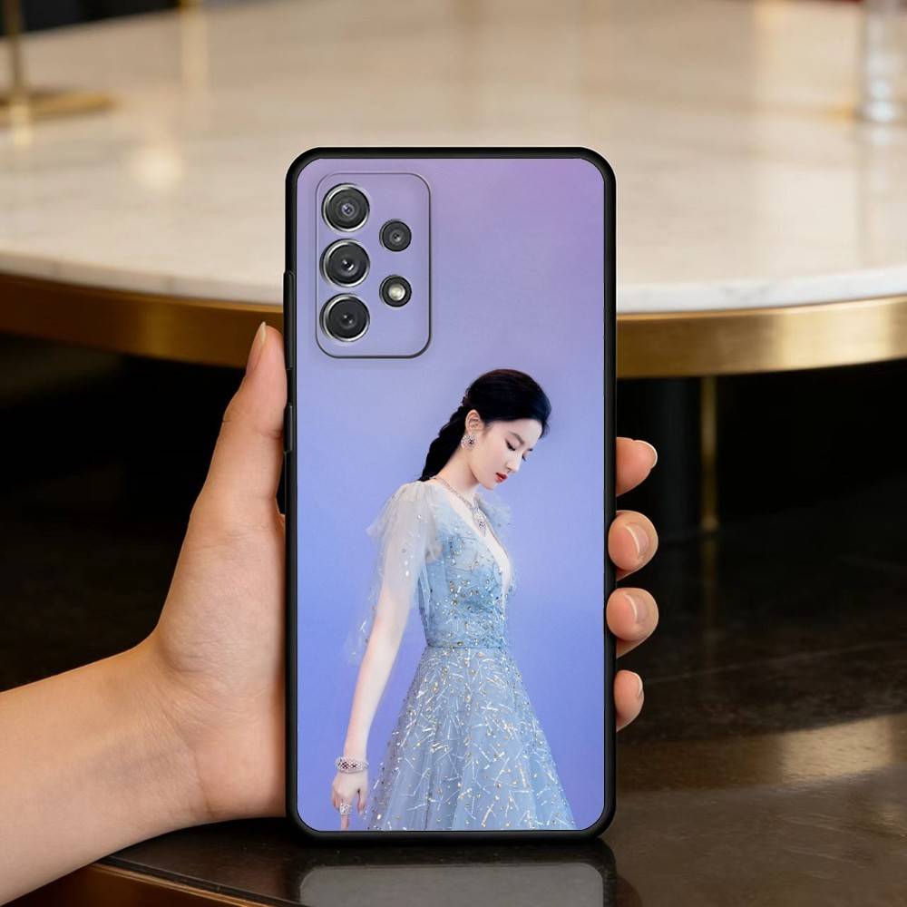 

Chinese Actress Crystal Liu Soft Silicone Black Cover Phone Case For Samsung Galaxy A73,A72,A71,A70,A53,A52,A51 Samsung a53 5g