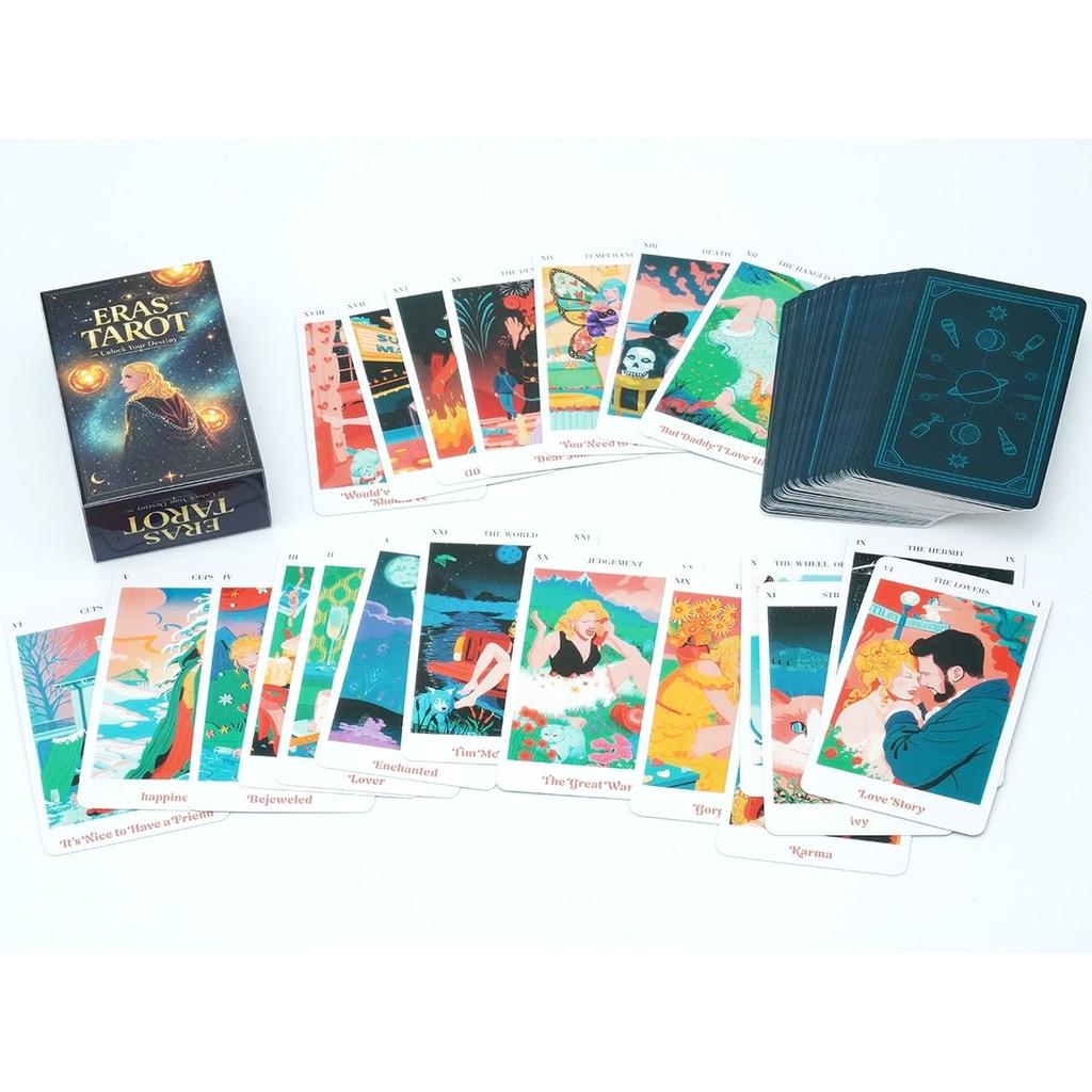 Eras Tarot Deck - 10.3*6cm 78 Full-Color Tarot Cards Music Fan Gift, Divination Fortune Telling Card Game