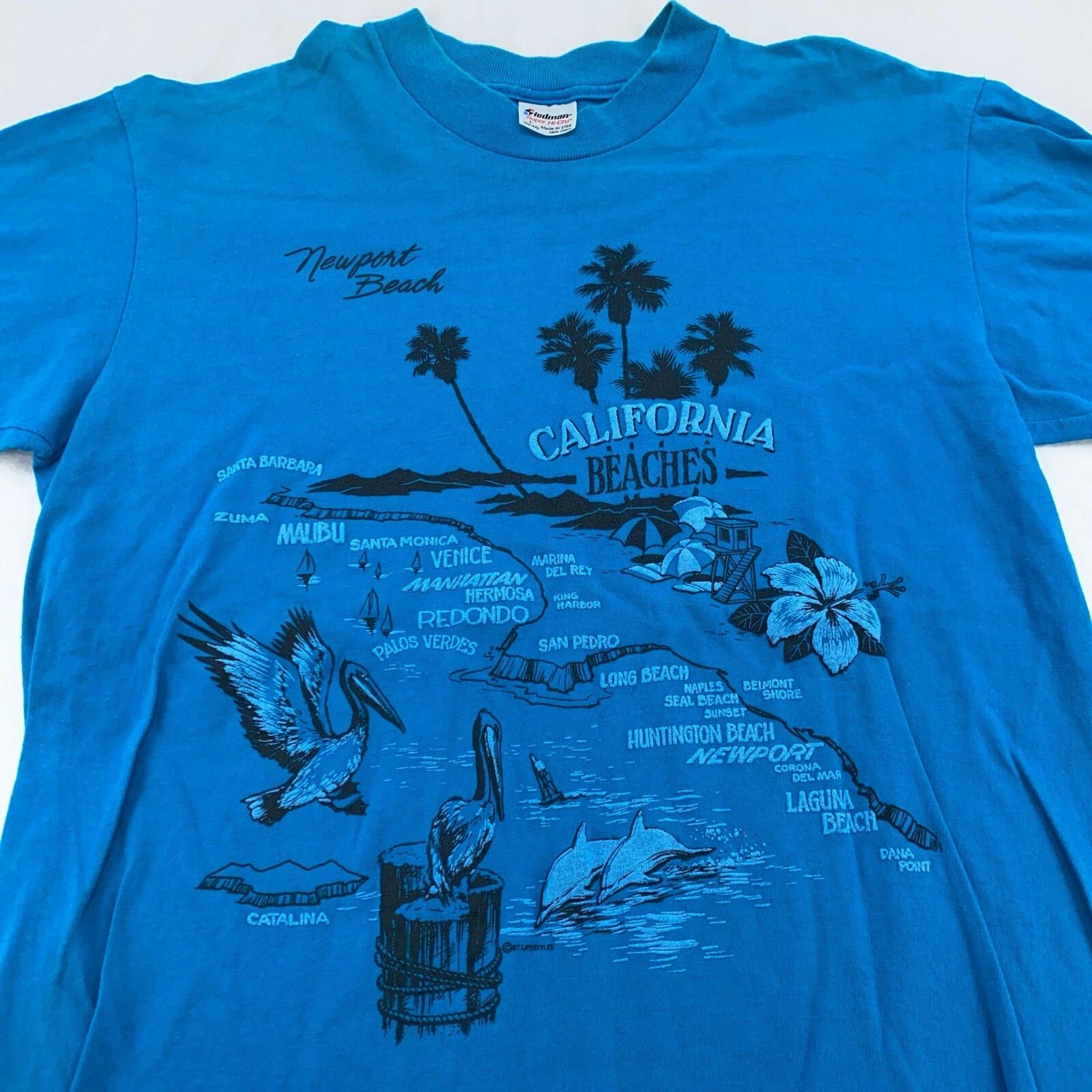 vintage 90s CALIFORNIA BEACHES T-Shirt MEDIUM surf skate 3XL