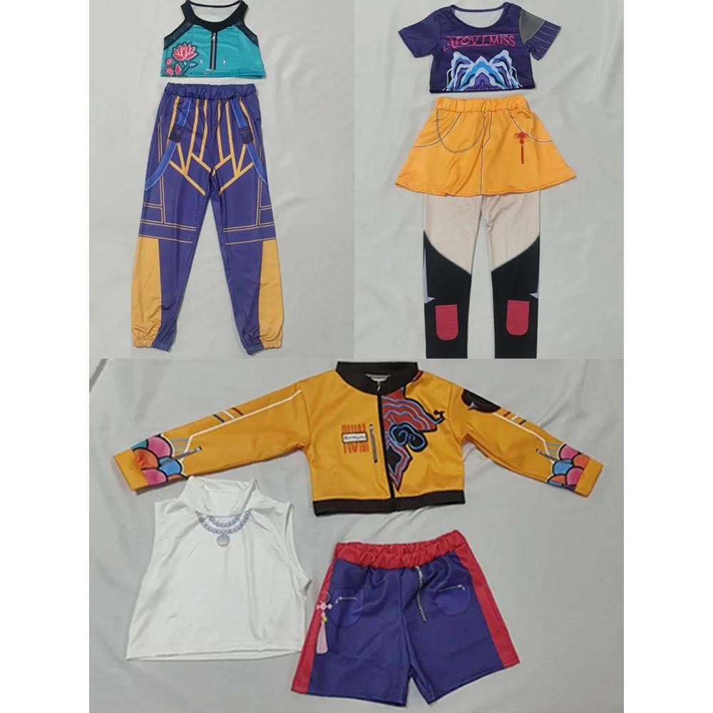 K-POP Dämonenjäger Cosplay Kostüm Rumi Zoey Mira Halloween Performance Outfits Geburtstagsparty Stoff Rollenspiel Kostüm
