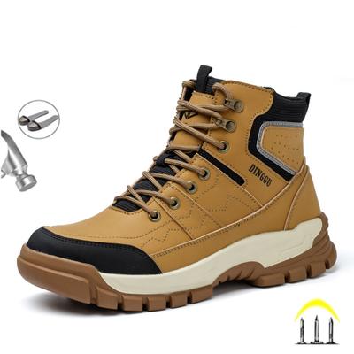 Neue Sicherheitsschuhe für Herren, hohe Arbeitsschuhe mit Stahlkappe, pannensichere Arbeitsstiefel mit Anti-Smash-Funktion, unzerstörbare Schuhe