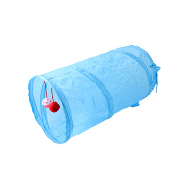 

Практичный туннель для кошек, трубка для домашних животных, складная игровая игрушка, домашняя, уличная, игрушки для щенков котенка, для головоломок, тренировок синий